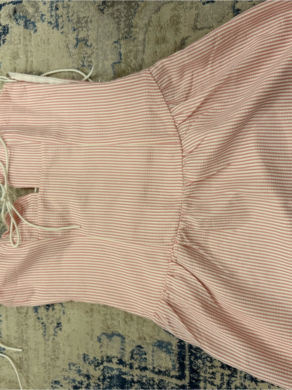 Edikted Pink & White Striped Tie-Back Chemise